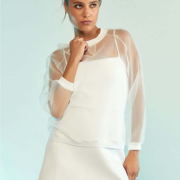 Cynthia Rowley Tops - Cynthia Rowley Organza Pullover White Medium